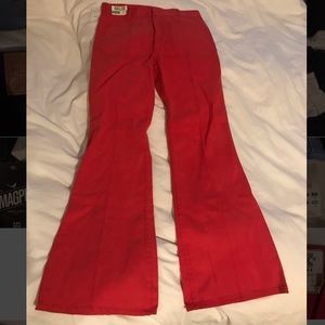 Sooooo cute!! Red, high waisted bell bottom pants